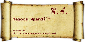 Magocs Agenór névjegykártya